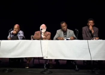 Le passeport Littéraire. e débat réunissant Lyonel Trouillot, Frankétienne, Louis-Philippe Dalembert et Dany Laferrière / Photo: G. Perret